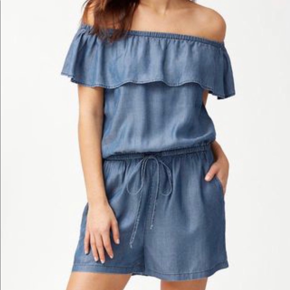 Tommy Bahama chambray shorts jumper romper